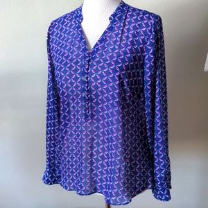 Purple Bird Print Pullover PL